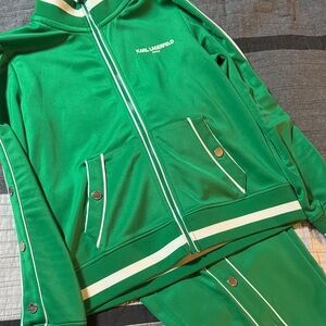 Karl Lagerfeld Vibrant Green Tracksuit Small.